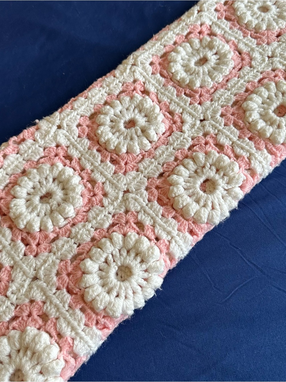 Crochet Baby Blanket Pink & White